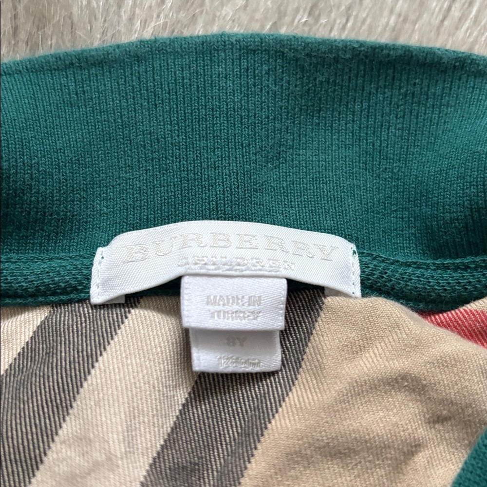 Boys Burberry green polo shirt 8y XS - Picture 2 of 8